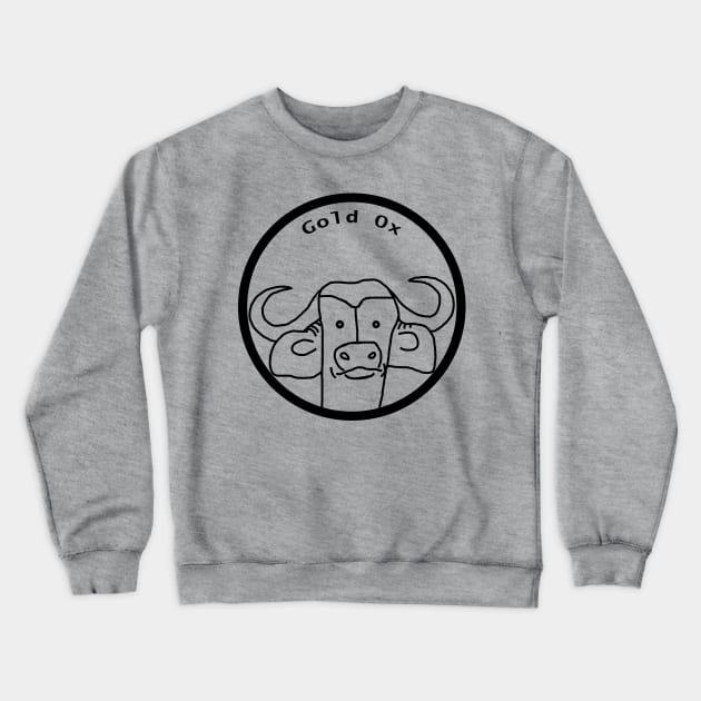 Gold Ox Portrait Outline Crewneck Sweatshirt by ellenhenryart